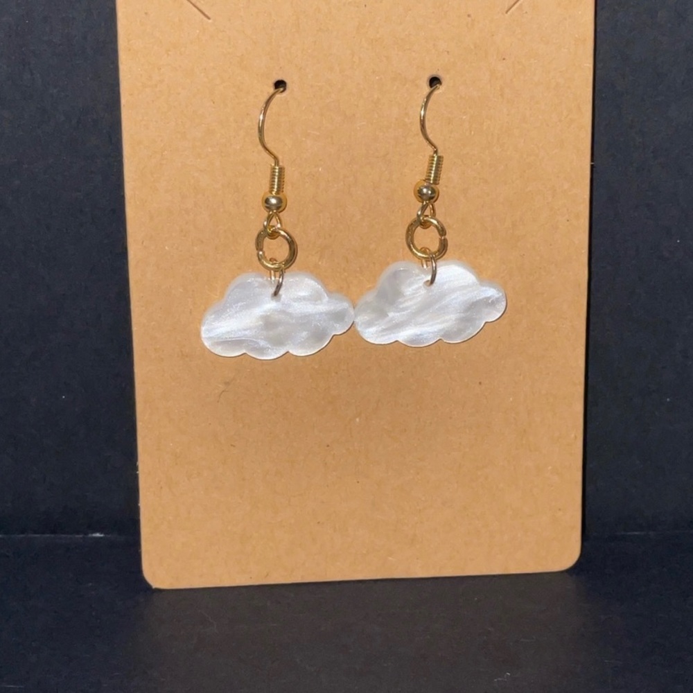 Cloud Earrings - White Cloud Earrings - White Clouds - Hypoallergenic - Dangle